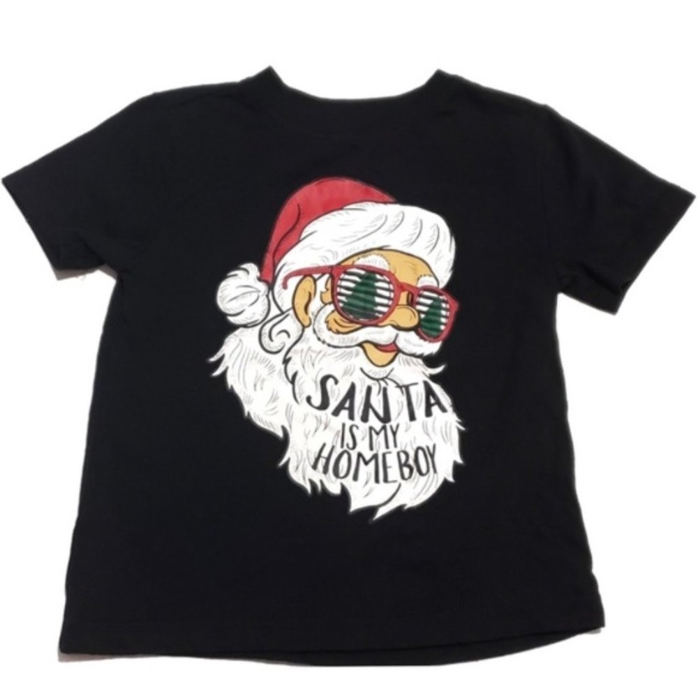 Santa is my homeboy graphic holiday tee shirt